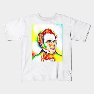 Franz Schubert Colourful Portrait | Franz Schubert Artwork 10 Kids T-Shirt